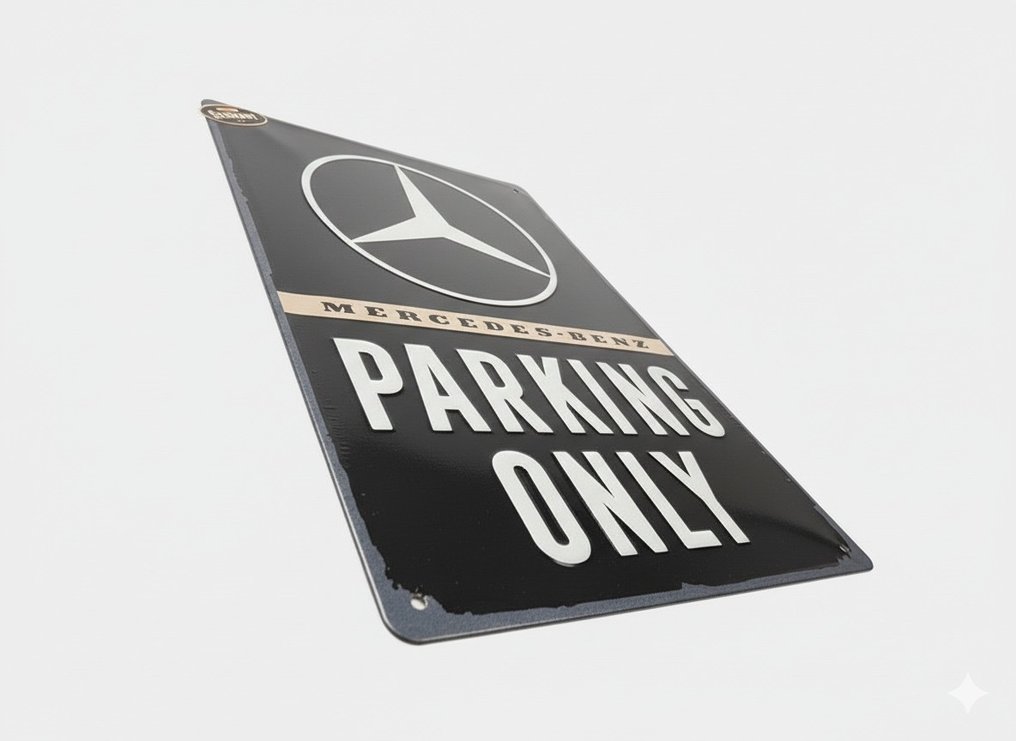 Mercedes-Benz - Plaque - Mercedes - Steel Sign Advertising - Garage Automobilia - Metal #1.0