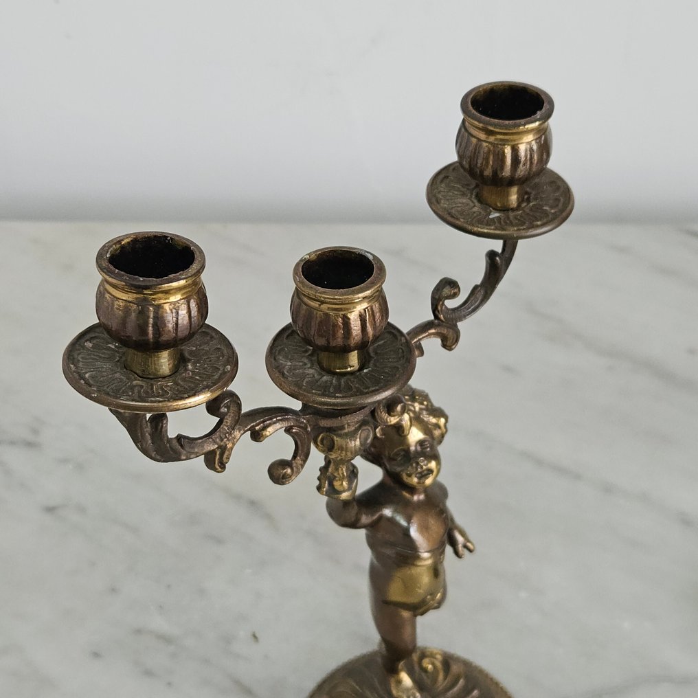 Candlestick putti (2) - Brass - decorations #4.3