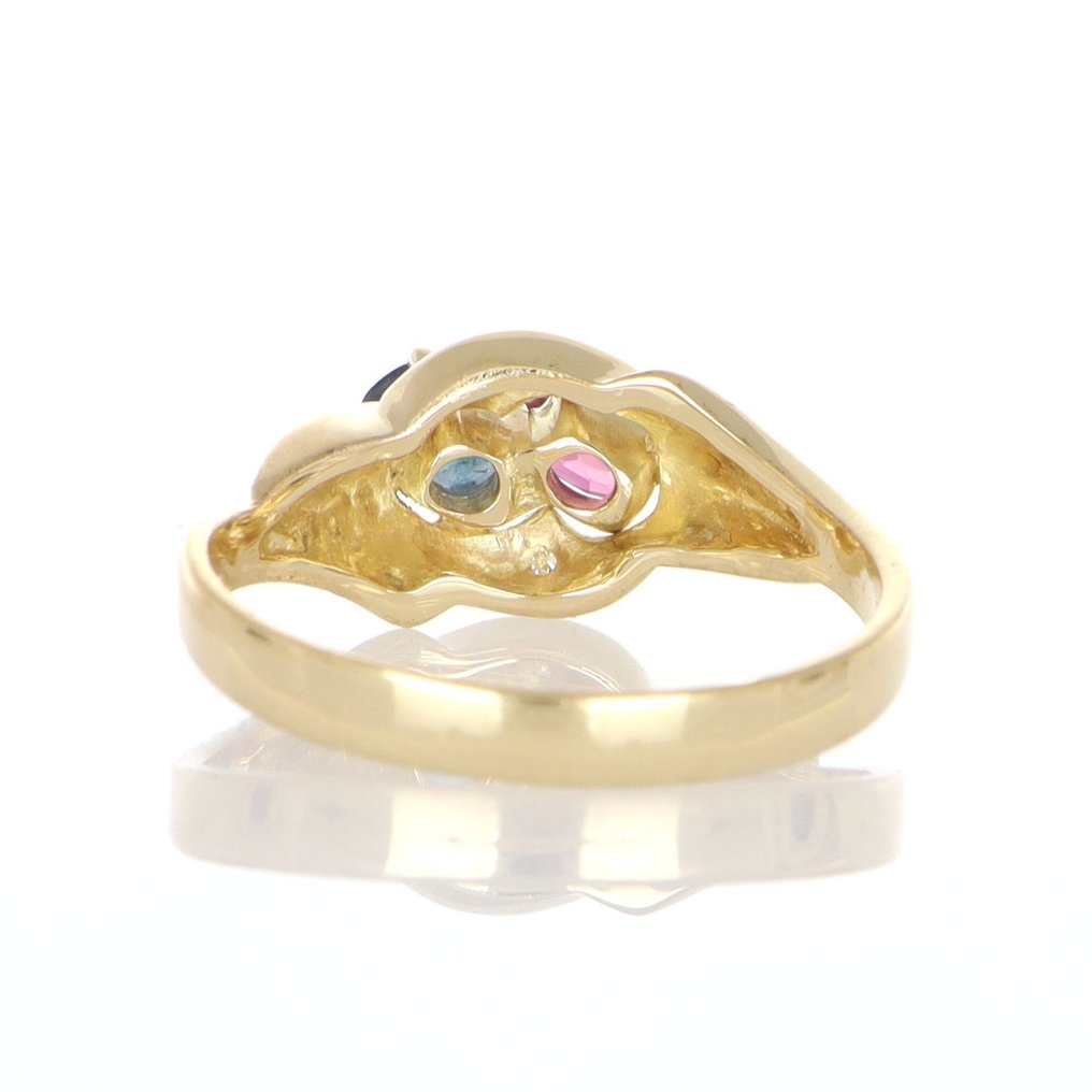 χωρίς τιμή ασφαλείας - Δαχτυλίδι - 18 καράτια Κίτρινο χρυσό Ζαφείρι - Ρουμπίνι #3.2