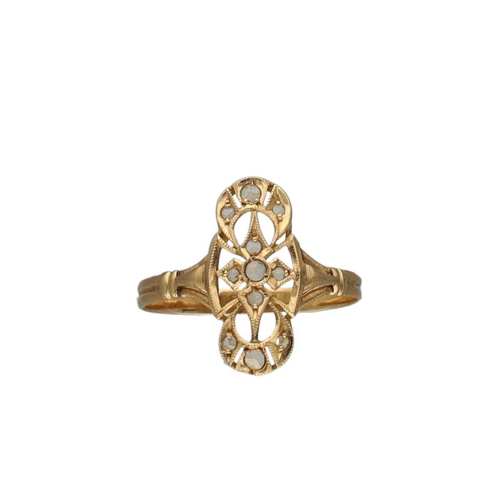 Anillo - 18 quilates Oro amarillo - 0.14ct. tw. Diamante (Natural) #2.1