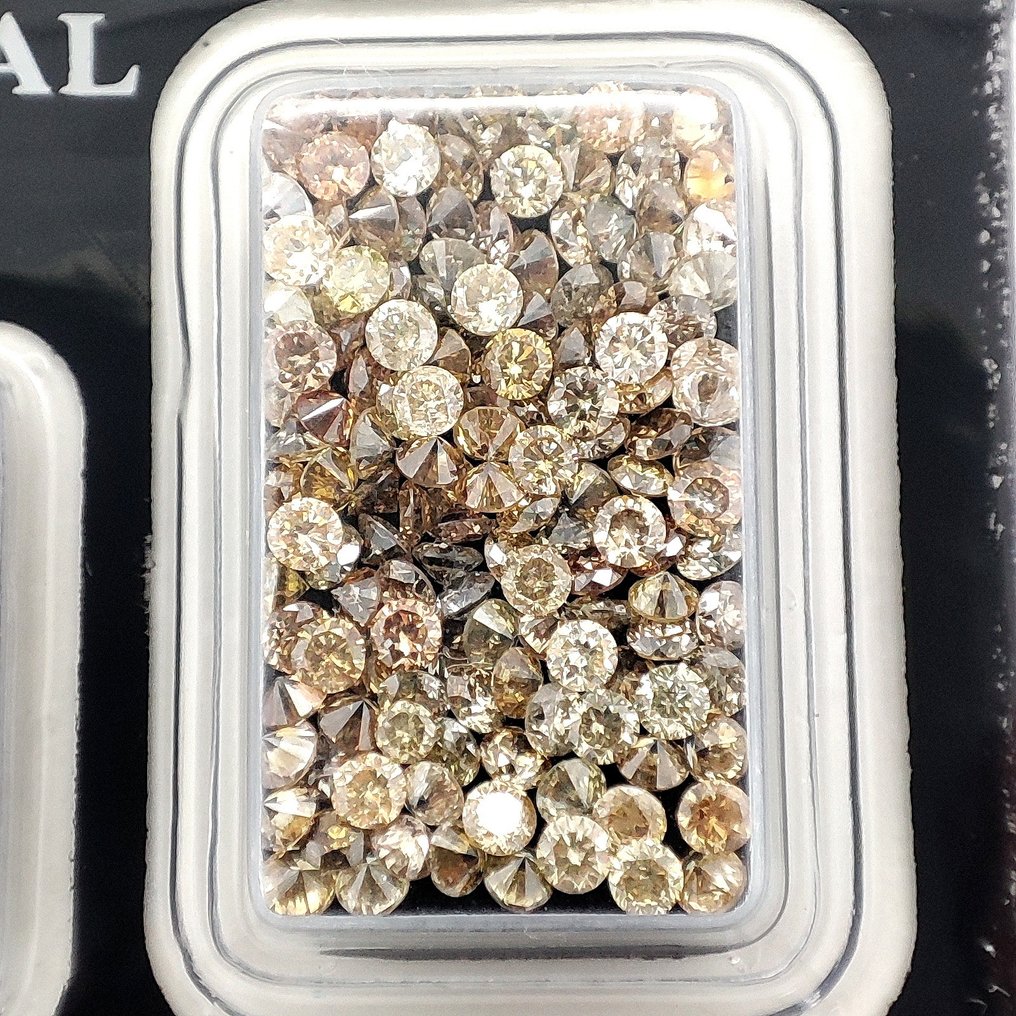Sem preço de reserva - 140 pcs Diamante (Colorido natural) - 5.01 ct - Redondo Várias cores - VS1, I1 - Gemmological Centre Israel (G.C.I.) #1.0