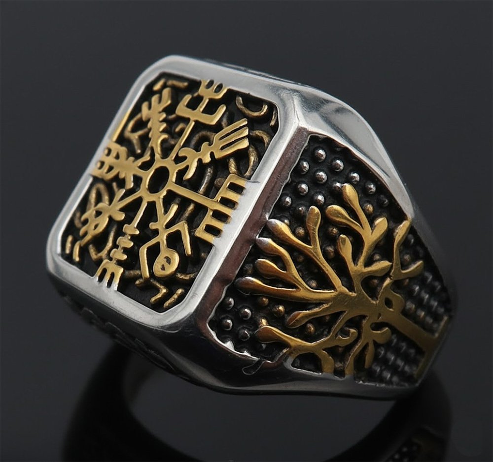 维京指南针戒指：神圣的指引与保护 - 戒指 #3.2