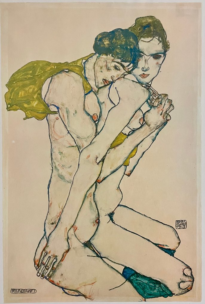 Egon Schiele (1890-1918) - Couple entrelacé #1.0