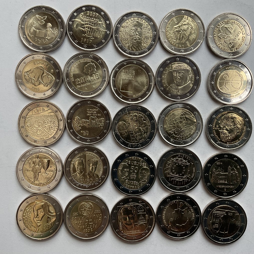 Europe. 2 Euro 2007/2023 (25 munten) (No Reserve Price) #1.0