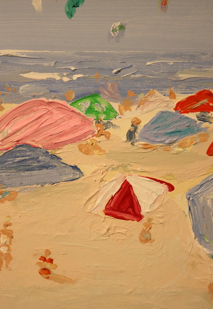 Christian Goedtkindt (1954) - Strandzicht met parasols #4.3