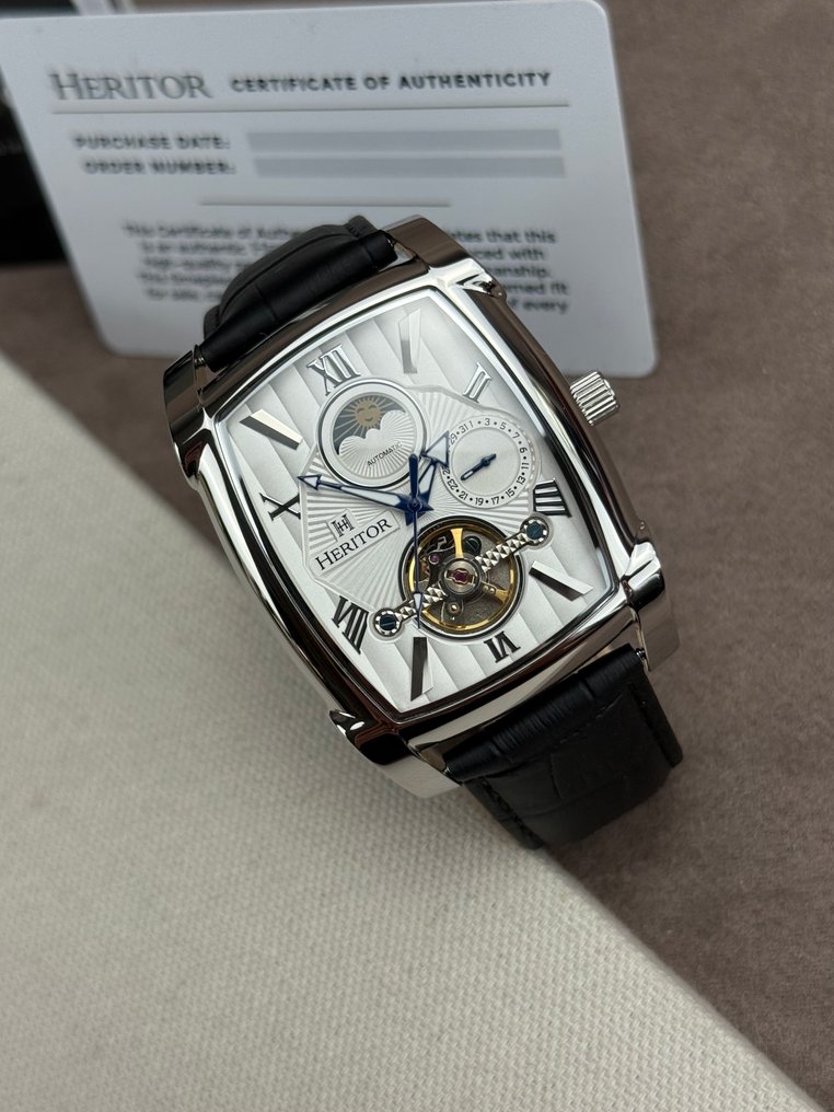 Heritor - Valentin Automatic Open Heart - Silver/White - Zonder minimumprijs - HERHS4402 - Heren - 2020+  #1.0