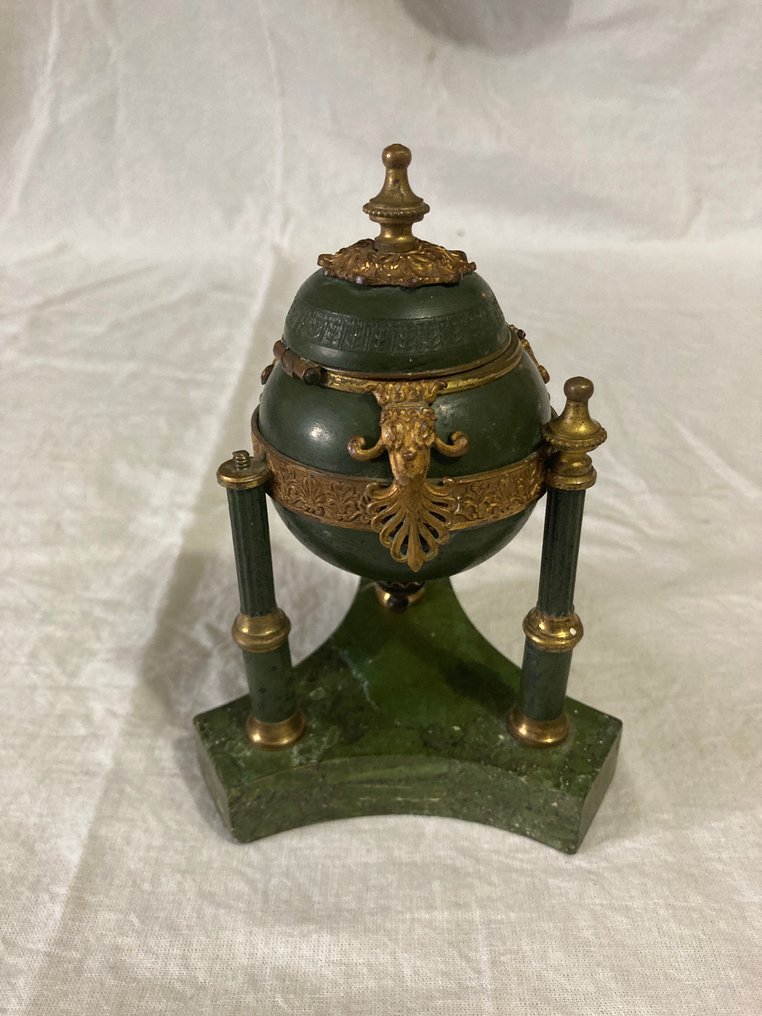 墨水池 - Encrier dit "A Colonne" - Pierre Verte #3.2