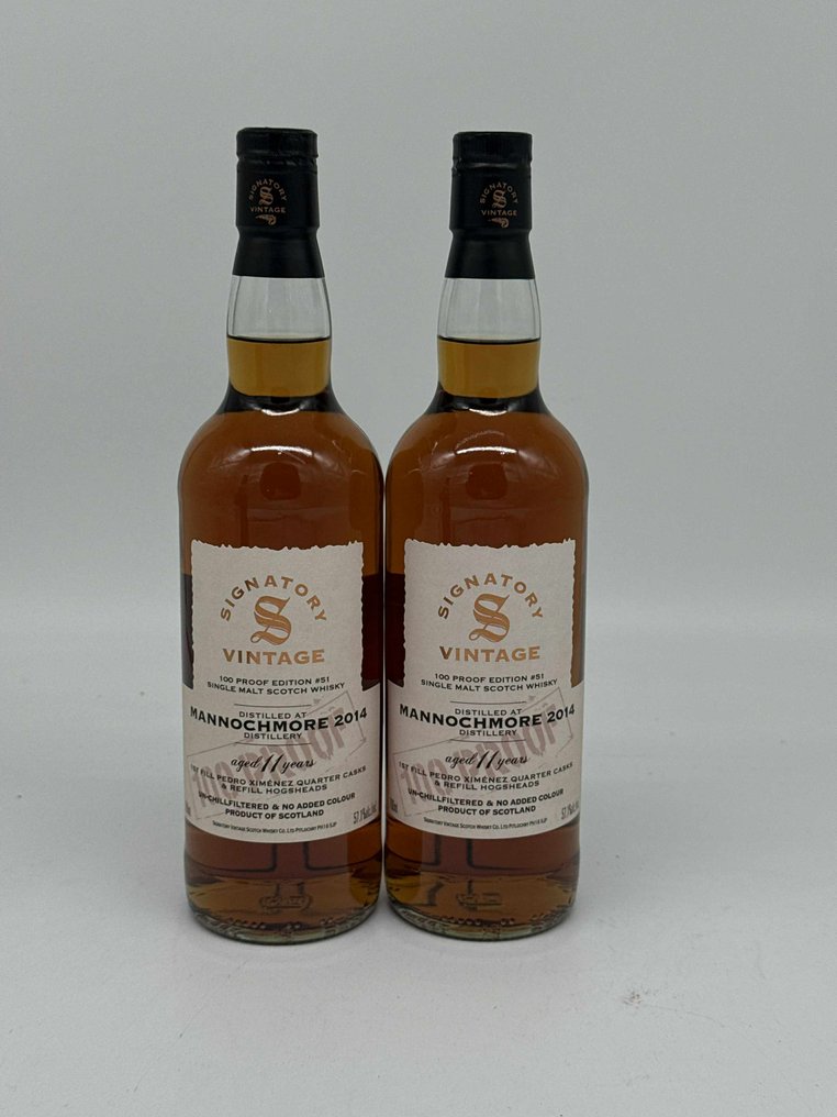 Mannochmore 2014 11 years old 100 Proof Edition #51 - Signatory Vintage - 70cl - 2 bottles #1.0