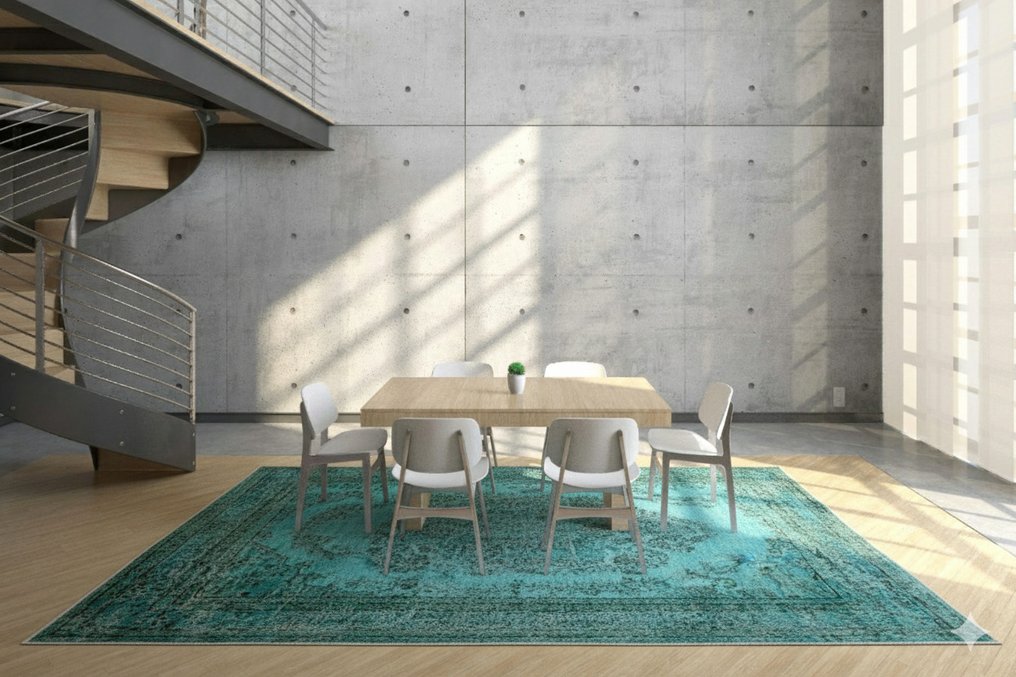 Μεγάλο μπλε ρετρό - Χαλί - 310 cm - 190 cm - με πιστοποιητικό #1.0