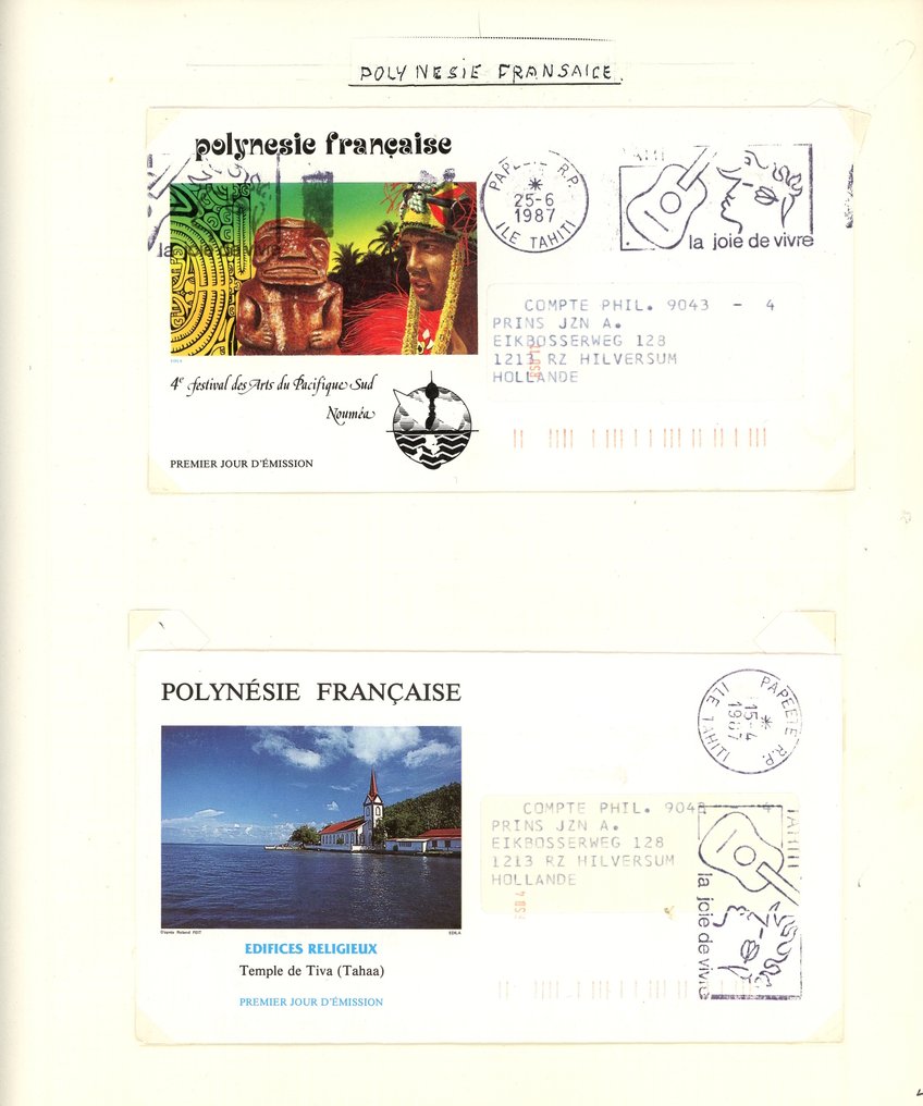 French Polynesia - French Polynesia, a collection of stamped envelopes with official markings, first days, ... #1.0