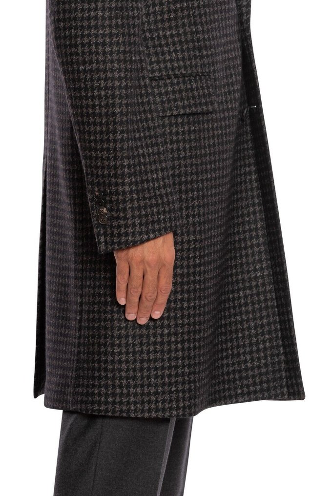 BOGLIOLI MILANO RRP 2200€  Grey Coat K.Jacket Houndstooth Heavy Wool - 50 IT - Coat - New with tags #4.3