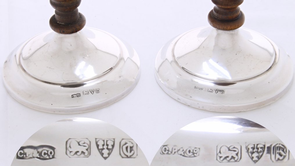 Charles Perry & Co - Candeliere (2) - .925 argento - Kandelaar Arti e Mestieri #4.3