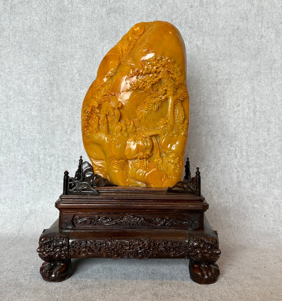 非常大的切割工艺山地景观 37.5 厘米 / 7.1 公斤 - 滑石 - 中国 - Late 20th century #1.0