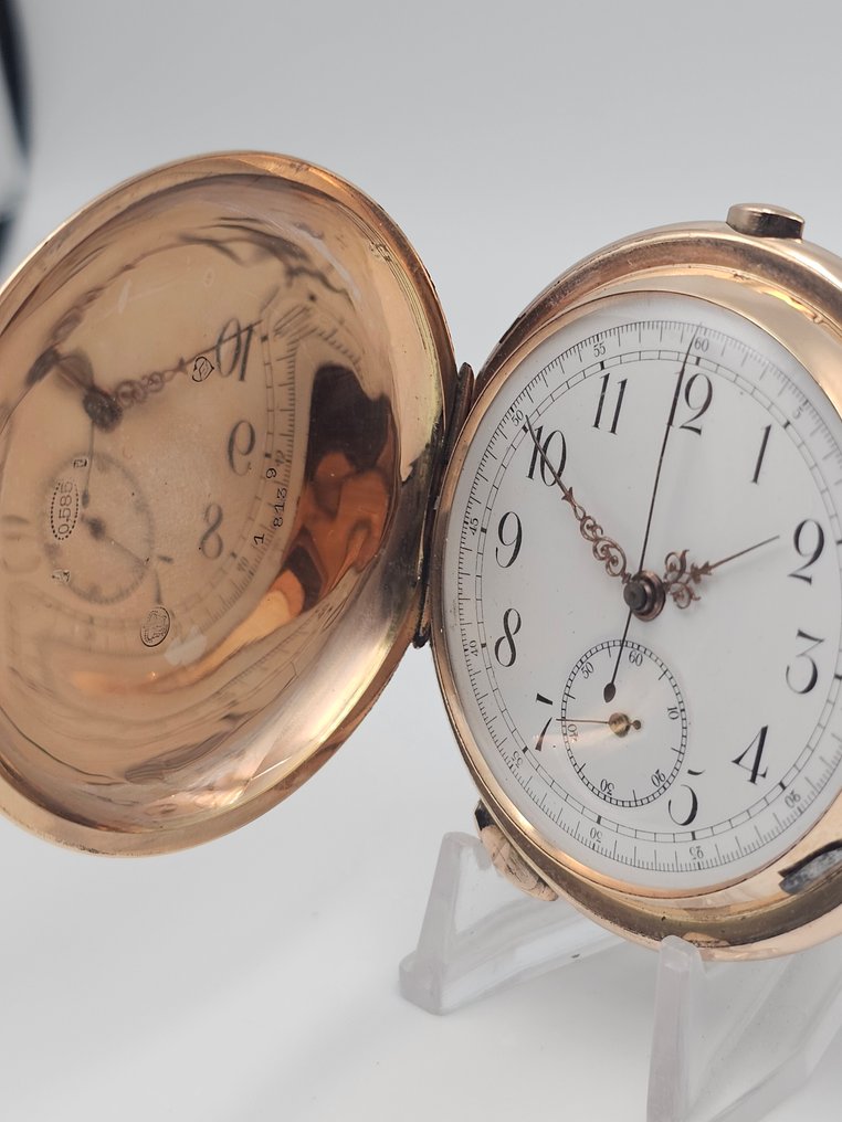 14K GOLD Quarter Repeater Chronograph Savonette Case - Pocket Watch - 1850-1900 #2.1