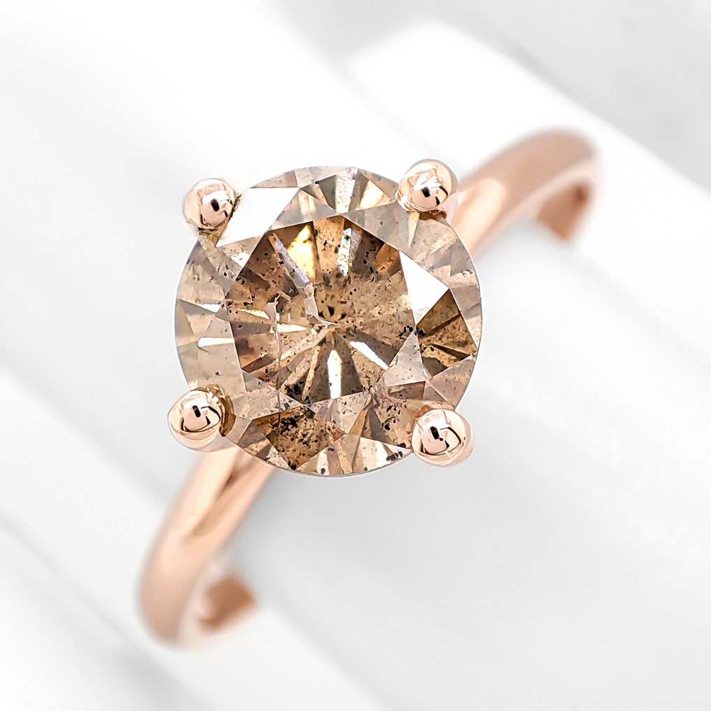 Nincs minimálár - Gyűrű - 14 kt. Rózsa arany -  1.64ct. tw. Gyémánt (Természetes színű) - IGI Certificate #2.1