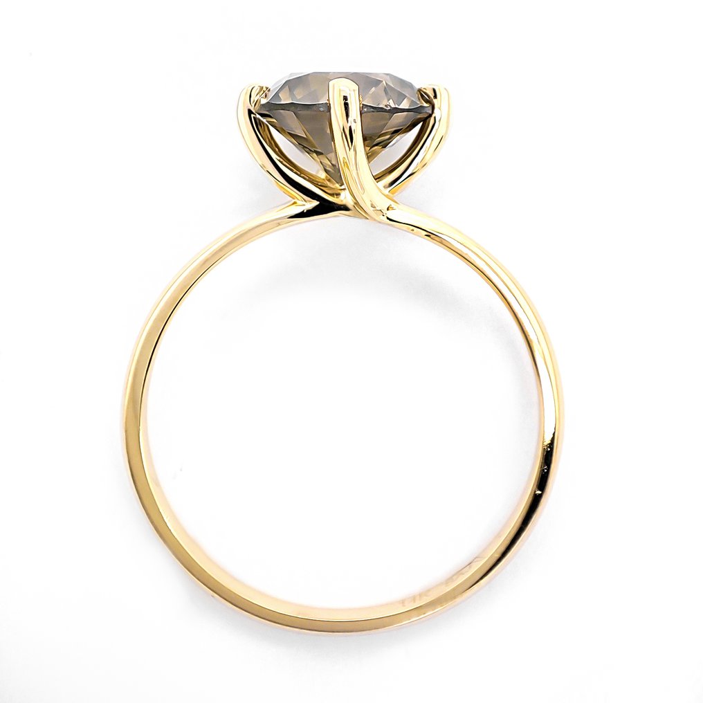 Bague - 14 carats Or jaune - 2.04ct. tw. Diamant (Couleur naturelle) #2.1