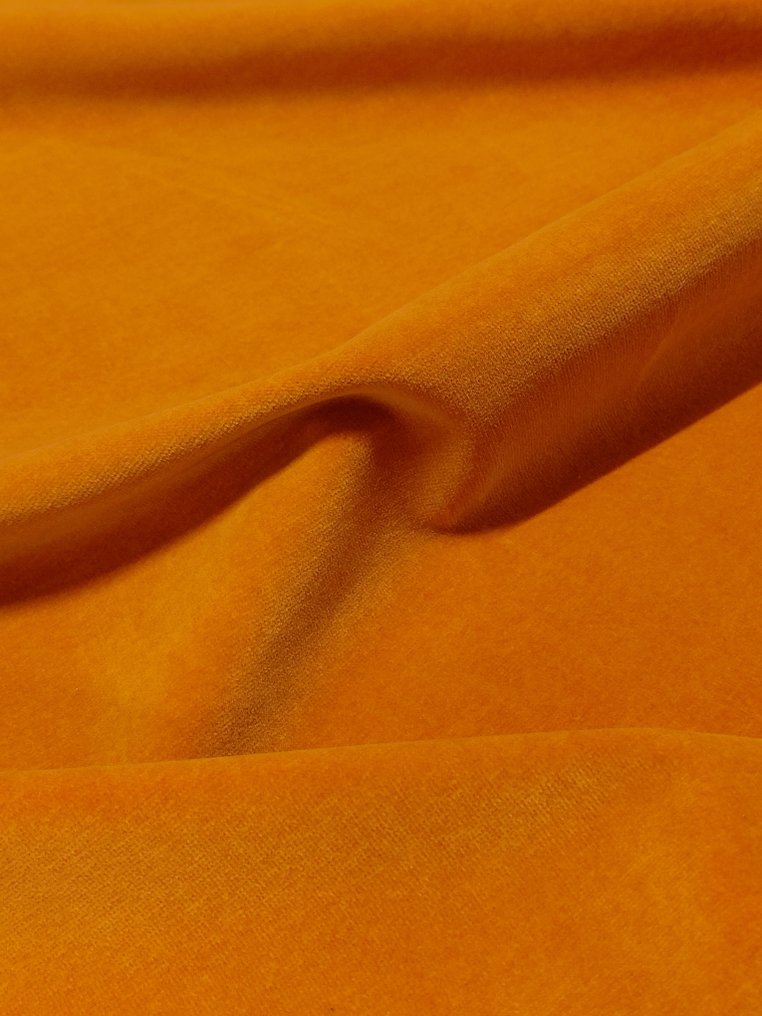 Velluto premium Enzo degli Angiuoni – Colore arancio caldo - Polsterstoff - 520 cm - 140 cm #1.0