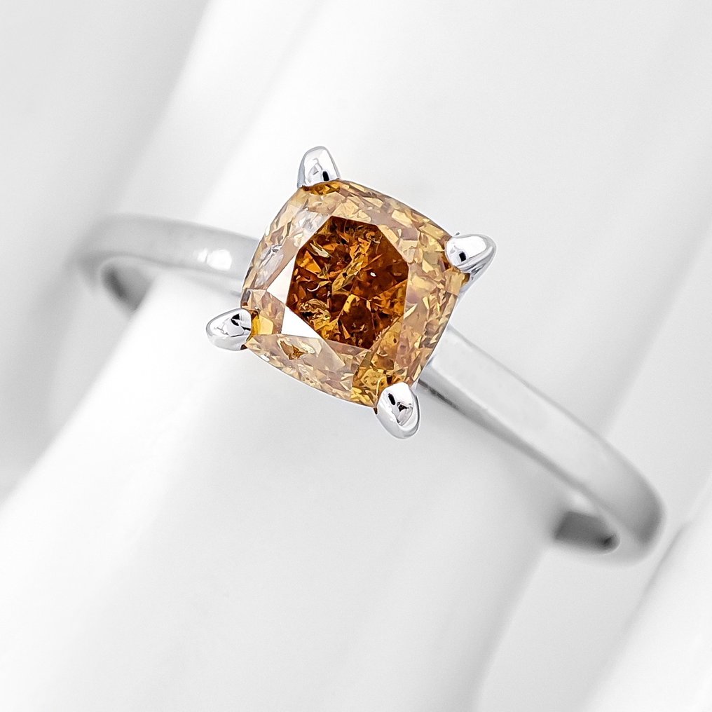 沒有保留價 - 戒指 - 14 克拉 白金 -  1.00ct. tw. 鉆石 (天然彩色) - IGI 证书 #2.1