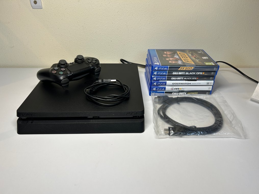 Sony - Playstation 4 (PS4) - PlayStation 4 Slim CUH-2116B met controller en 6 spellen - Κονσόλα βιντεοπαιχνιδιών + παιχνίδια - Χωρίς την αρχική του συσκευασία #1.0
