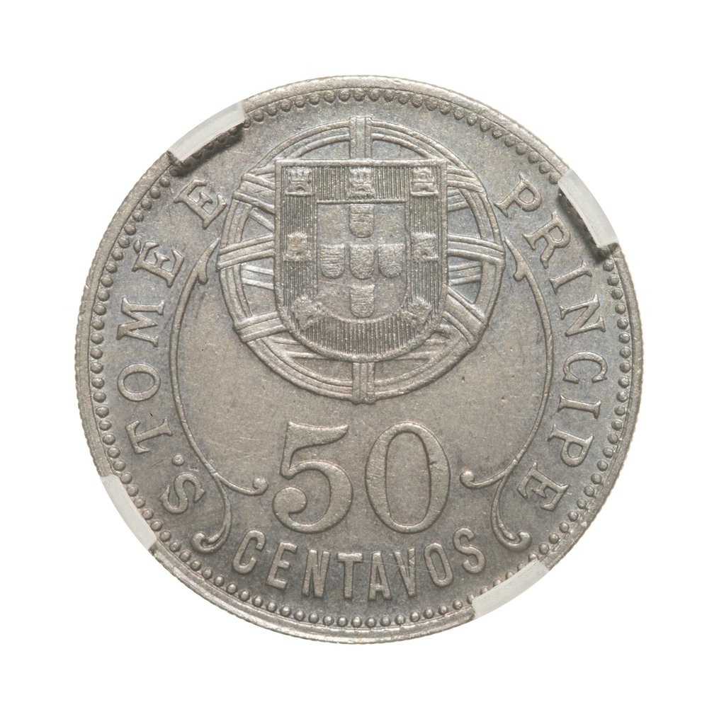 São Tomé ja Príncipe (Portugalin alue). 50 centavos 1928 - ESCASSA - GENI MS62 #1.0