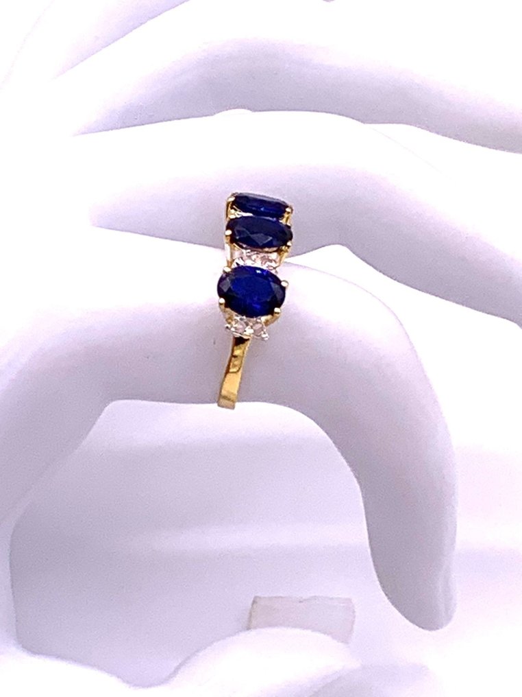 没有保留价 - 永恒戒指 - 9 kt. 黄金, 银 蓝宝石 - 钻石 #3.2