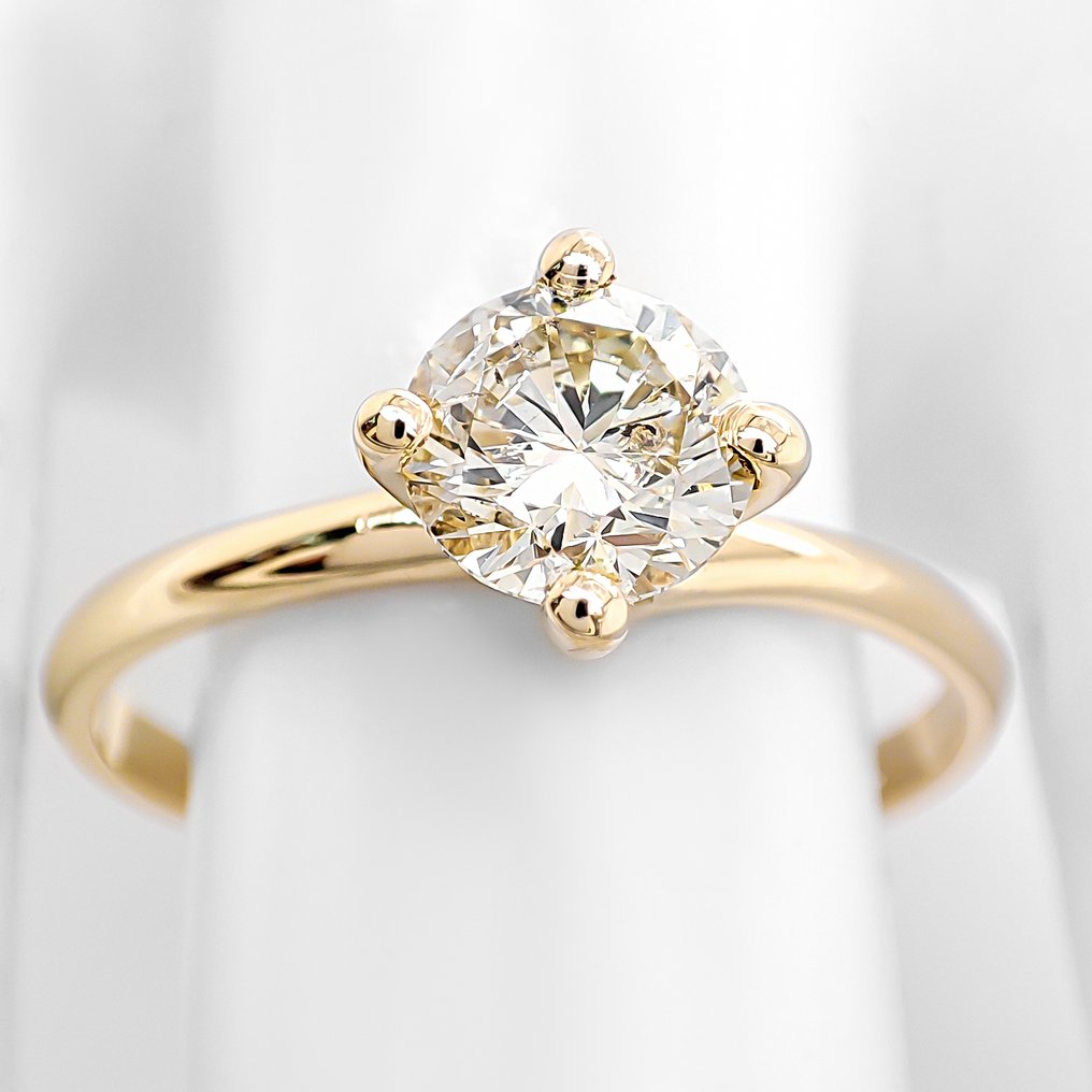 Nincs minimálár - Gyűrű - 14 kt. Sárga arany -  0.84ct. tw. Gyémánt (Természetes színű) - IGI Certificate #1.0