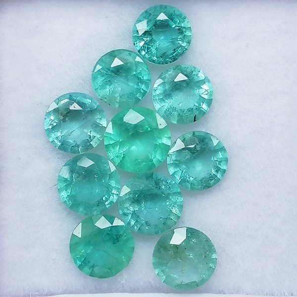 10 pcs Green Emerald - 3.11 ct - Instituto Gemólogico Español (IGE) #3.2