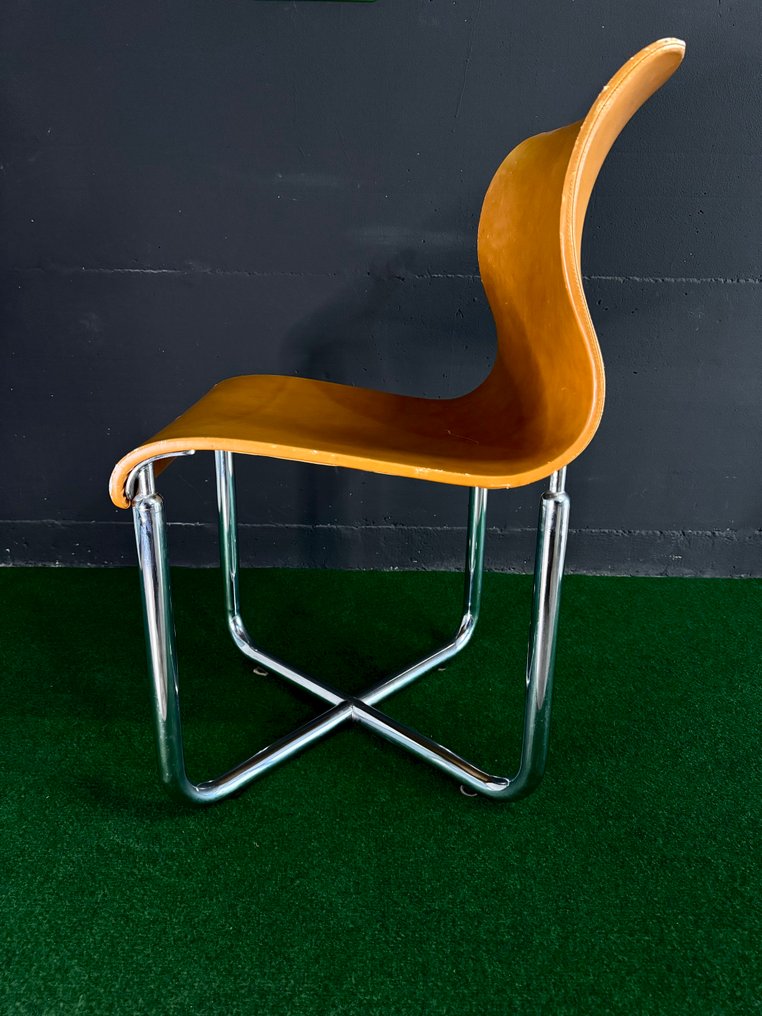 Franz T. Sartori - Καρέκλα (2) - Lavinia - Δέρμα, Χάλυβας, Χρώμιο - Πρωτότυπο #4.3