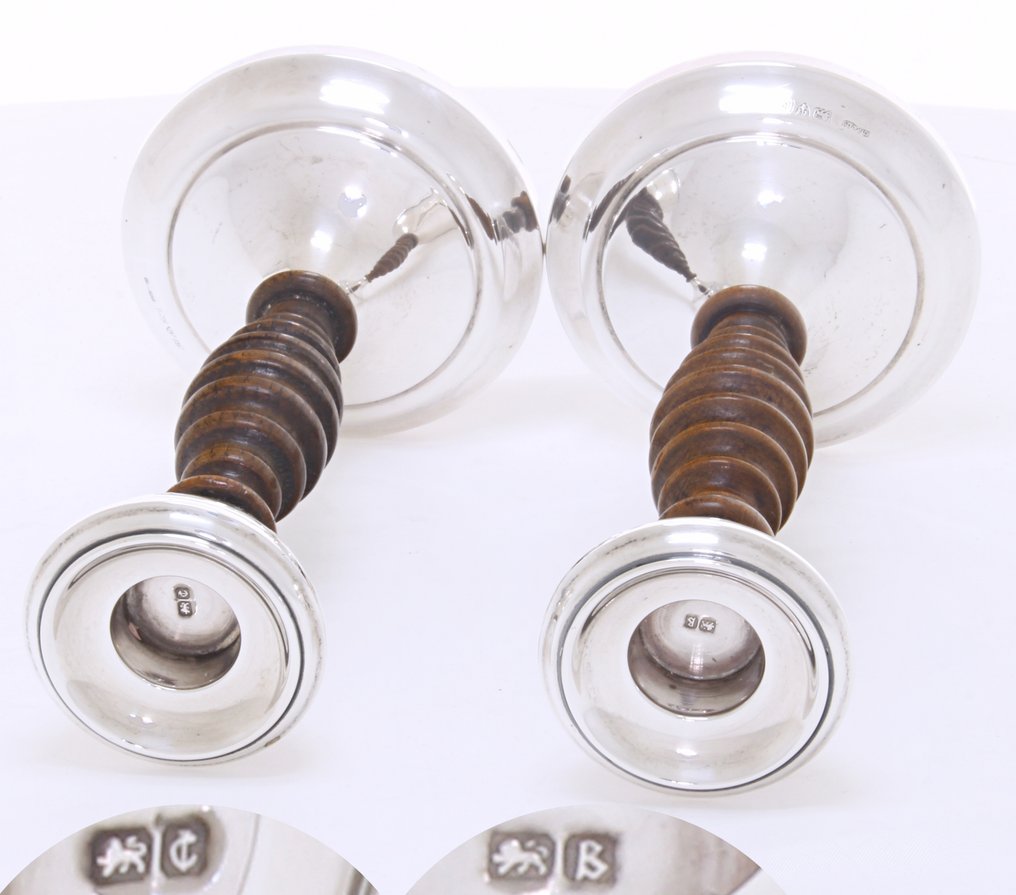 Charles Perry & Co - Candeliere (2) - .925 argento - Kandelaar Arti e Mestieri #2.1