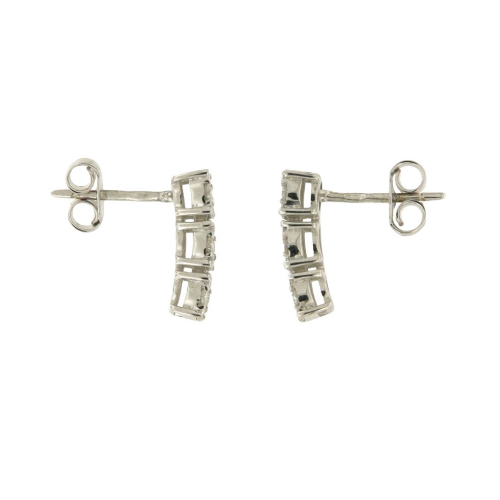 Nincs minimálár - Drop fülbevaló - 18 kt. Fehér arany Gyémánt (Természetes) #4.3