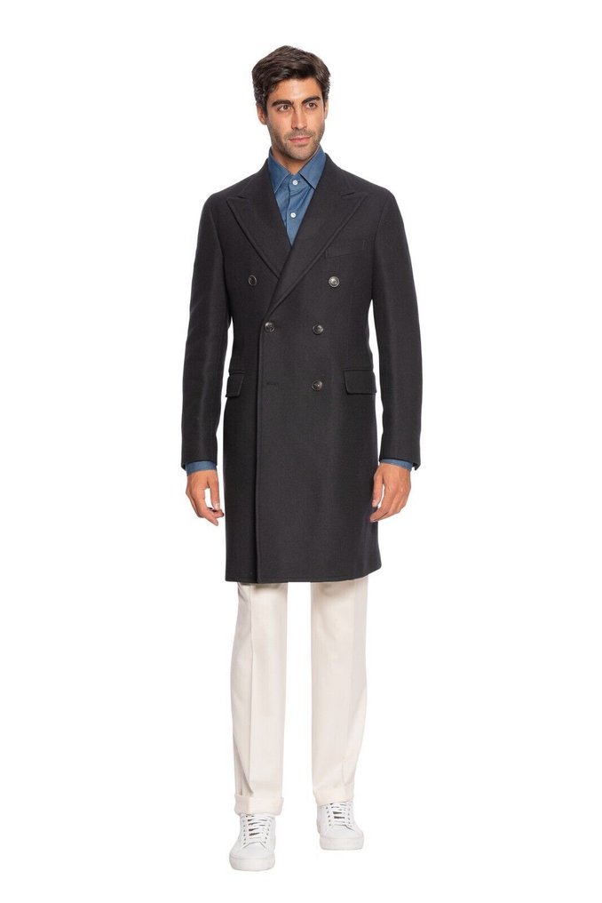 BOGLIOLI RRP 2200€ Blue Navy Double Breasted Coat K.Jacket Wool Twill - 50 IT - Coat - New with tags #1.0