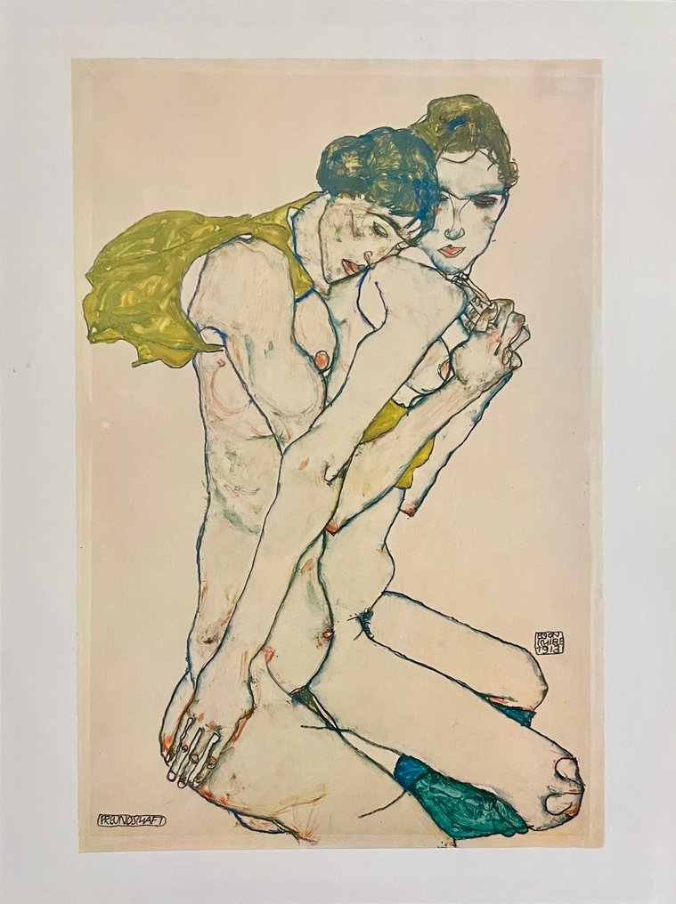 Egon Schiele (1890-1918) - Couple entrelacé #1.0