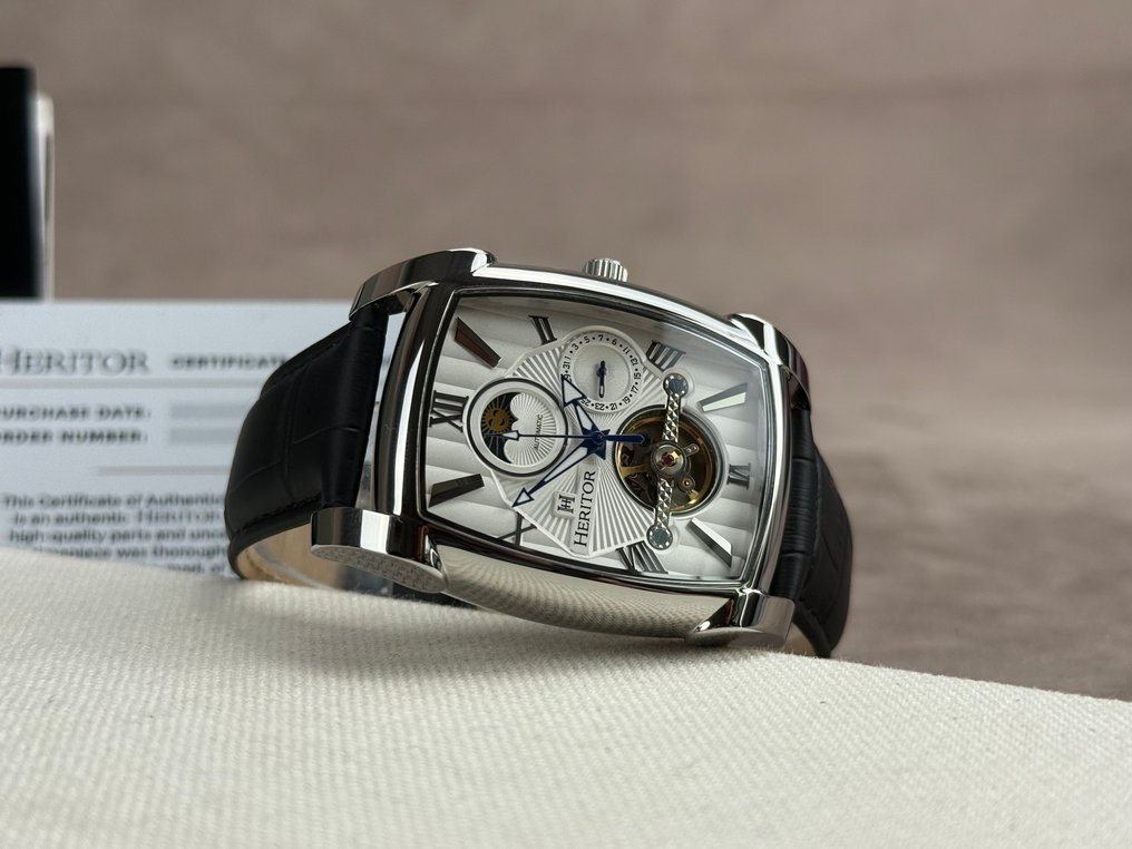 Heritor - Valentin Automatic Open Heart - Silver/White - Zonder minimumprijs - HERHS4402 - Heren - 2020+  #4.3