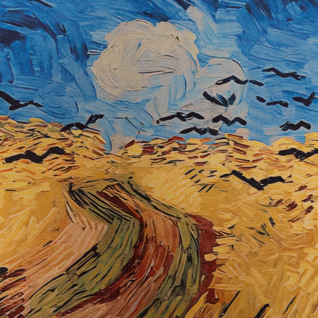 Decorative Panel on Fabric – 'Field of Wheat with Crows' Inspiration (Van Gogh) - Textile  - 47 cm - 47 cm #2.1