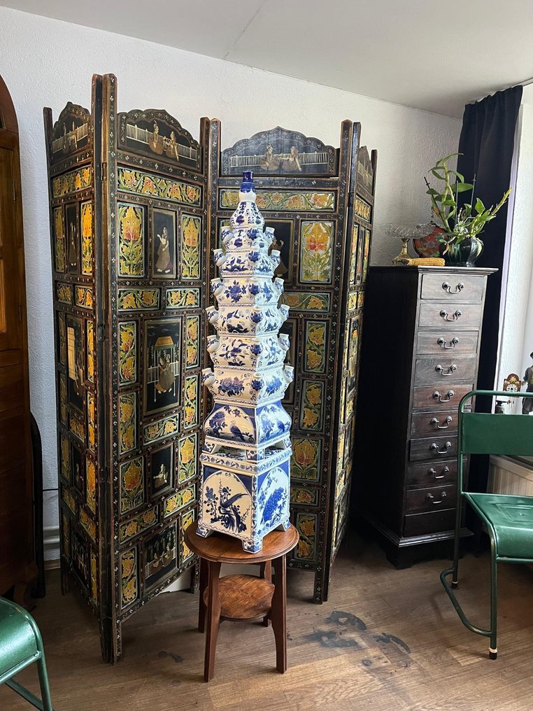 花瓶  - 瓷 - 郁金香花瓶 - 代尔夫特蓝 #1.0