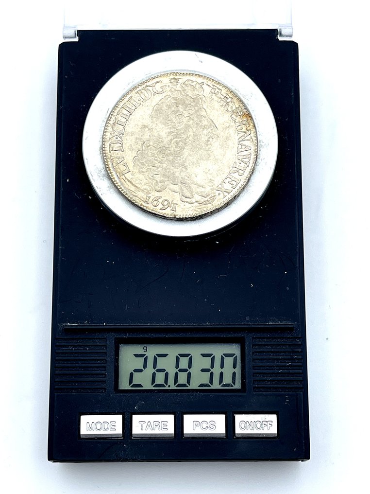 Ranska. Louis XIV (1643-1715). Ecu 1691, Rennes (Ei pohjahintaa) #2.1