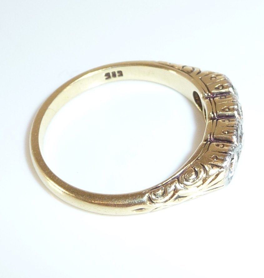 Bague - 14 carats Or jaune -  0.32ct. tw. Diamant (Naturelle)  - La taille 55 est ajustable. #4.3