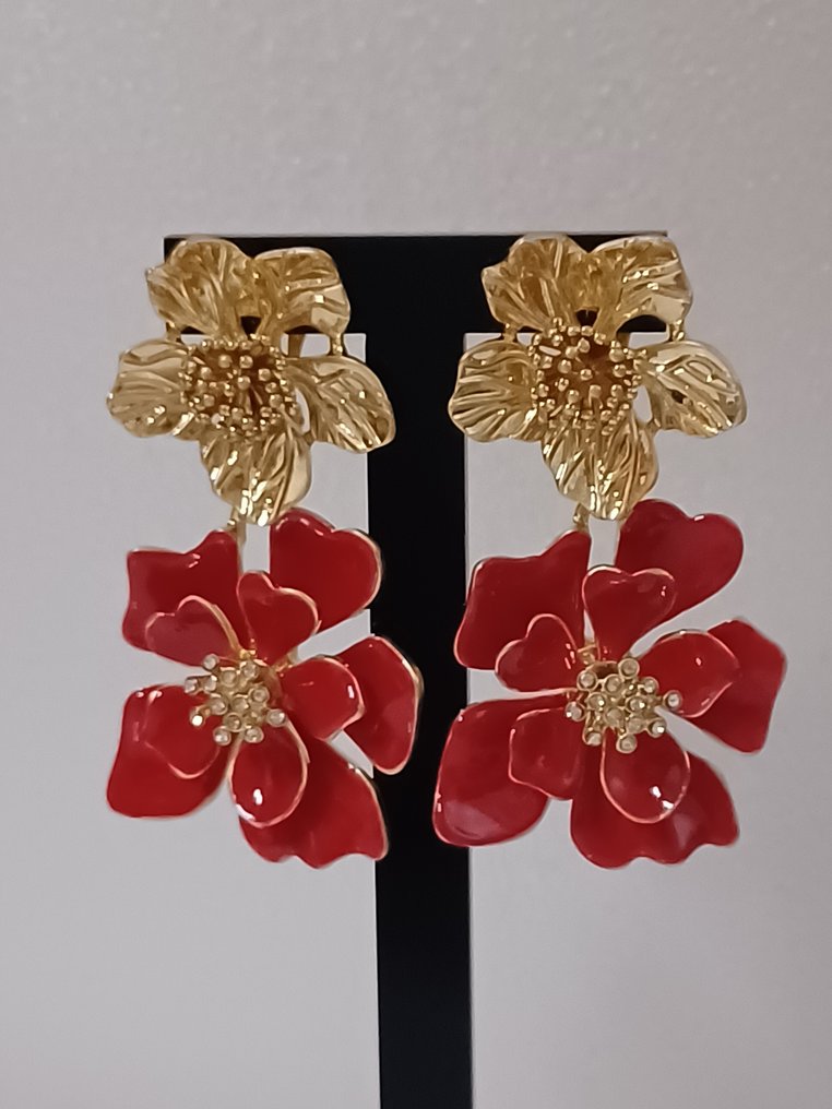 Oscar De La Renta - Gold-plated, e-post - Örhängen #1.0