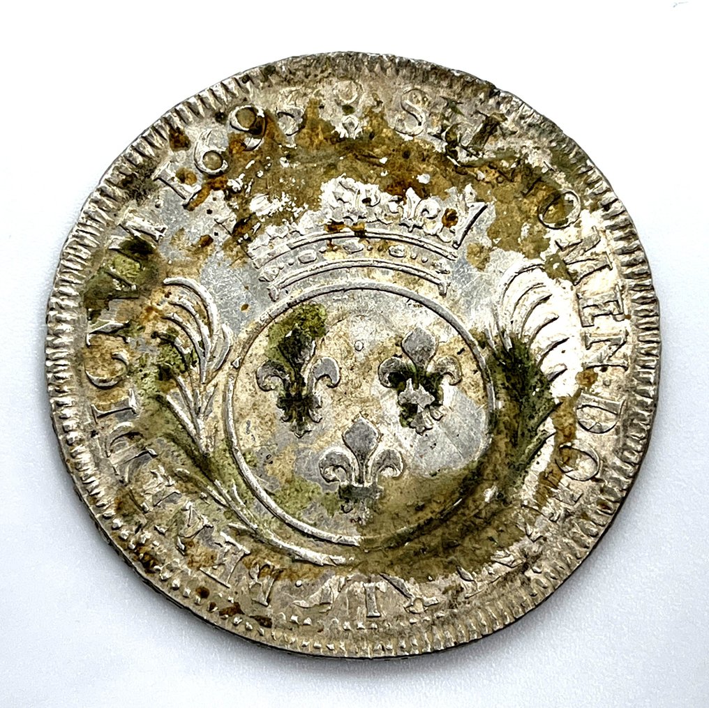 Frankrijk. Louis XIV (1643-1715). Écu aux palmes 1695-T, Nantes  (Zonder Minimumprijs) #1.0