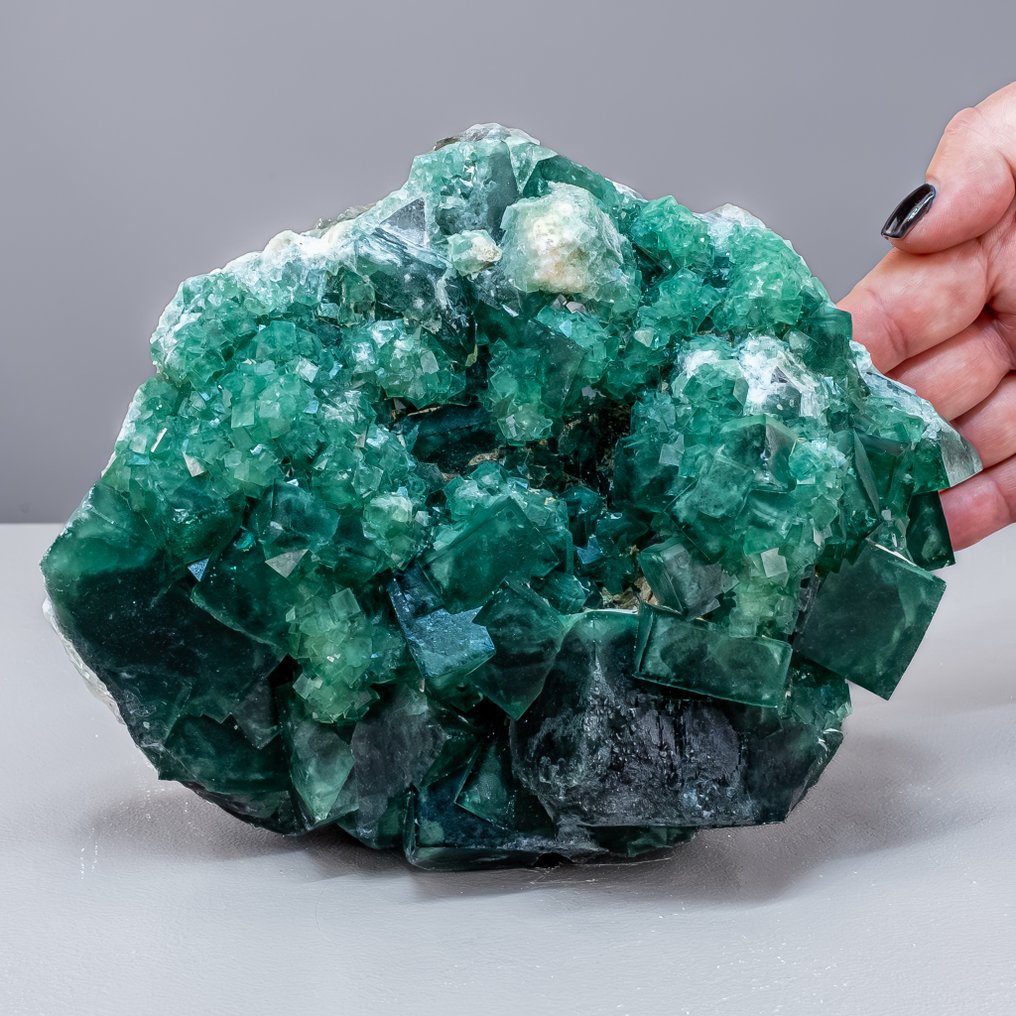 Cluster majestuoso de fluorita, cristal de claridad – armonía en el flujo de luz y color. Sobre Matrix- 3369.51 g #3.2