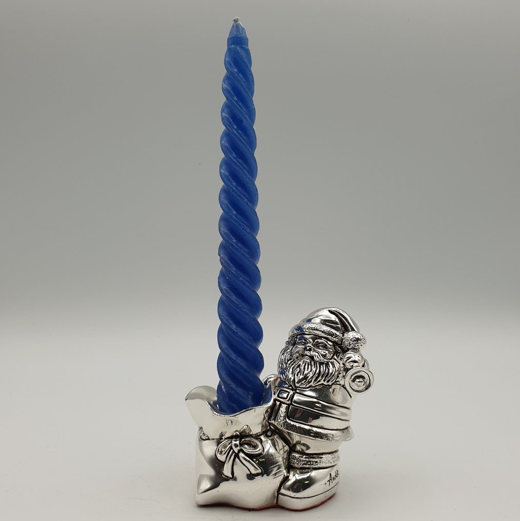 Candeliere "Babbo Natale" da tavolo rivestito in Argento - Suport de lumânări - Îmbrăcat în argint #1.0