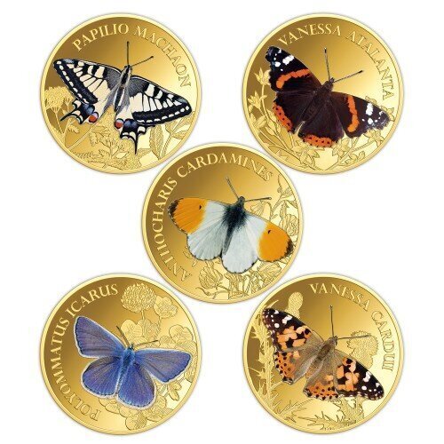 10 x 1/1000 troy oz - Gold .999 - Wonder World of Butterflies Coin Set (w/ Display Case & Coa) #1.0