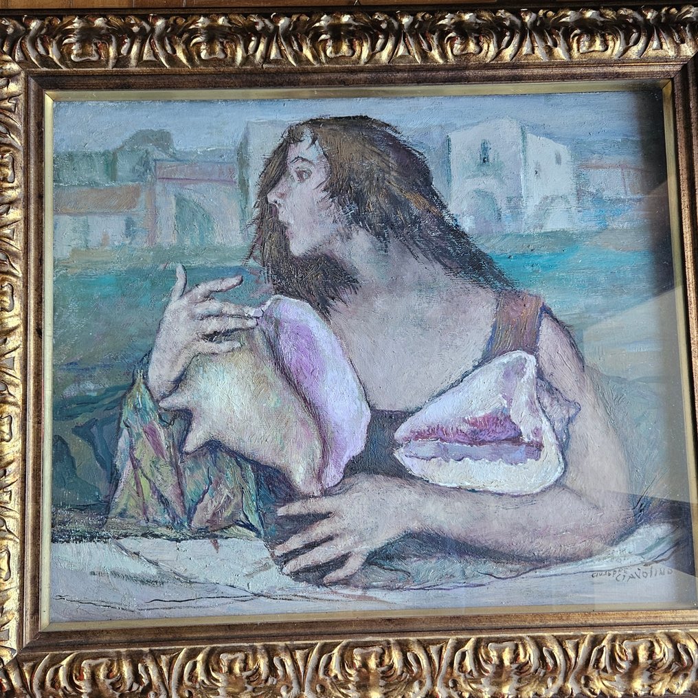 Giuseppe Ciavolino (1918-2011) - Donna con conchiglie #3.2