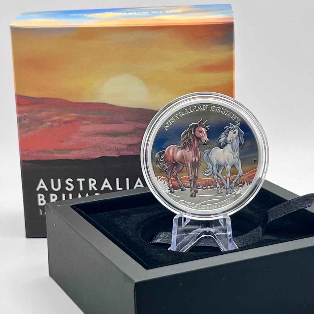 Αυστραλία. 1 Dollar 2025 – Brumby – 1 oz Silver .9999 – BU Coloured – Limited Edition #1.0