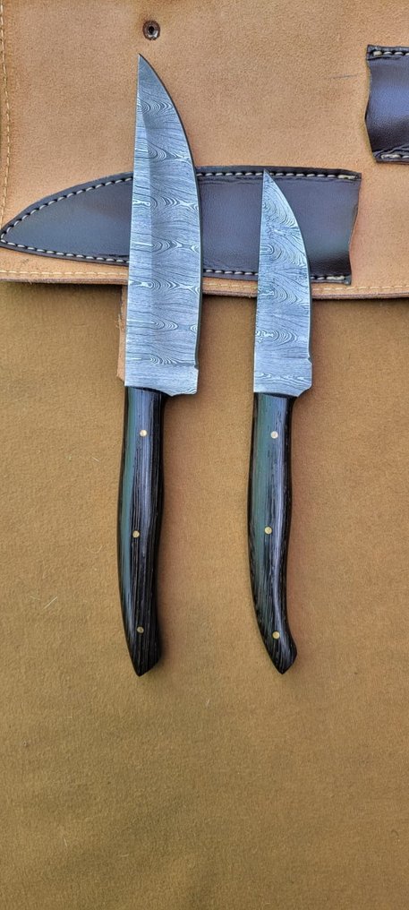 Konyhakés - Chef's knife - Acél, Fa, Bőr - Ismeretlen #1.0