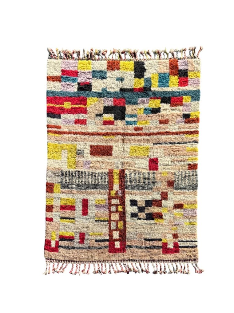 Μοντέρνα πολύχρωμη μαροκινή χαλί 200x300 εκ., αυθεντικό μαροκινό χαλί, χαλί Μπερμπέρ, αυθεντική - Χαλί - 300 cm - 200 cm - Χειροποίητο χαλί από μαλλί #1.0