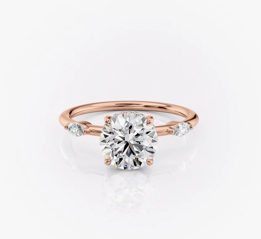 订婚戒指 - 14K包金 玫瑰金 - 1.43ct. tw. 钻石 (天然) - 钻石 - G/SI1 #1.0