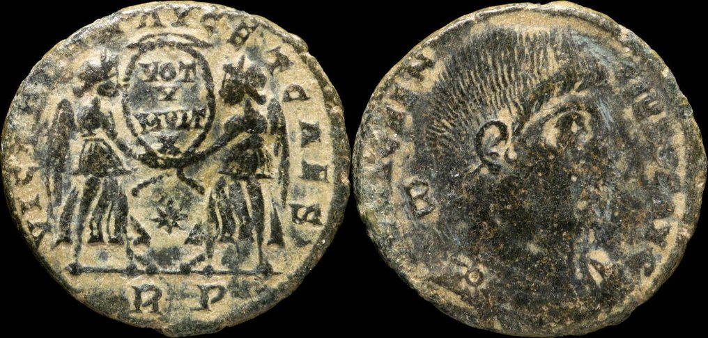 Római Birodalom. Maxentius (AD 350-353). Follis VICT DD NN AVG ET CAES, Roma (Nincs minimálár) #1.0