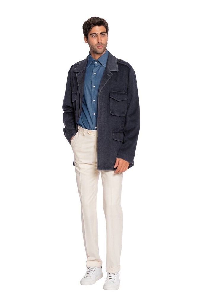 RRP 2800€ BOGLIOLI Blue Field Jacket Coat 100% Cashmere Dyed Process - 56 IT - Coat - New with tags #2.1