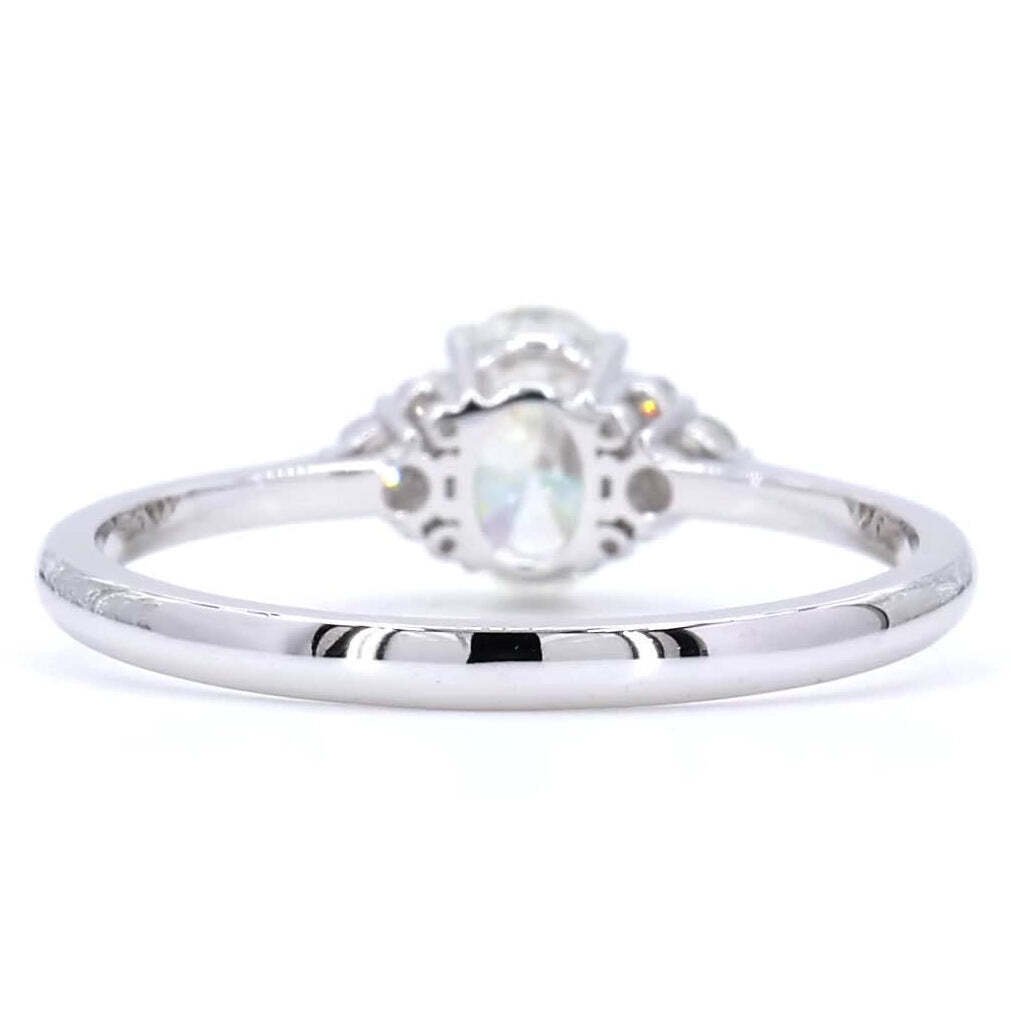 Bague de fiançailles - 14 carats Or blanc - 0.62ct. tw. Diamant (Naturelle) - Diamant - Bague de mariage à groupe ovale #4.3